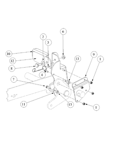 Optional Foot Pedal Deck Lift Diagram and Parts List for M48-KWS 53AB5D4M150-17-HP Cub Cadet Lawn Tractor